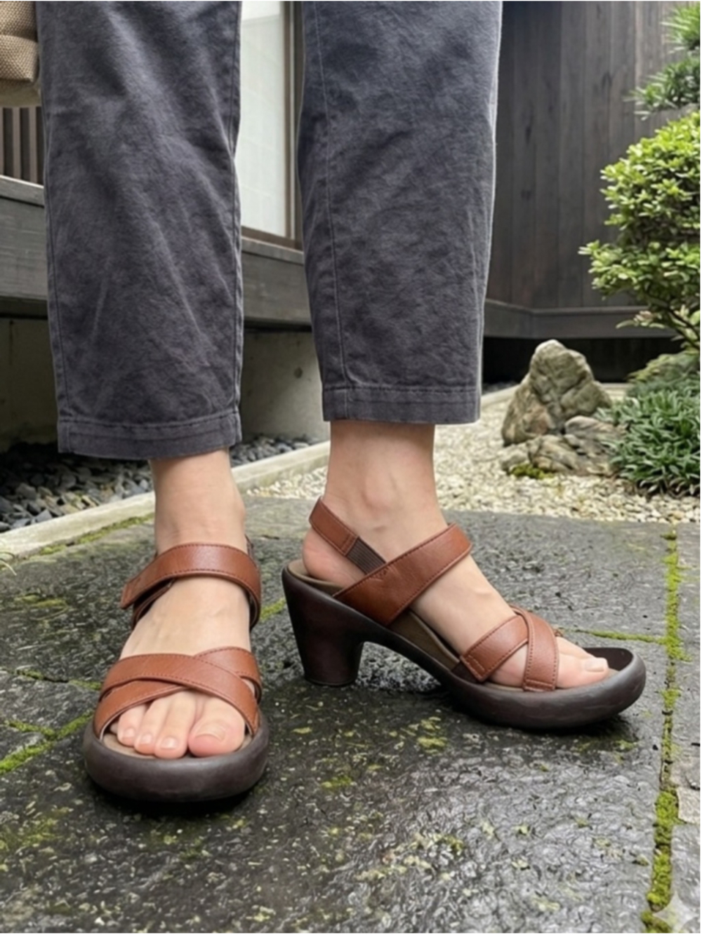 Regetta Canoe Made in Japan Brown Leather Sandals Size M ( 23.5cm) US 7